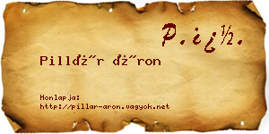 Pillár Áron névjegykártya