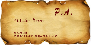 Pillár Áron névjegykártya