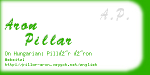 aron pillar business card